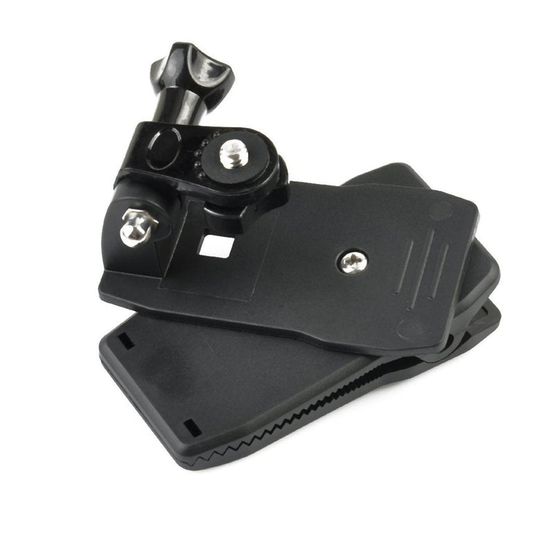 360 Degree Rotary Backpack Hat Rec-Mounts Clip Fast Clamp Mount for GoPro Hero 2 3 3+ Sony action cam HDR-AS200V AS100V AS30V AS20V AZ1 FDR-X1000VR /AEE Camera / Xiaomi XiaoYi Camera Accessory