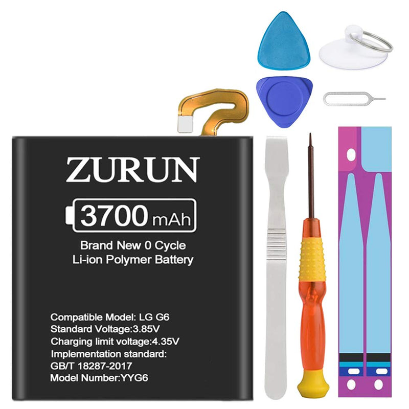 Battery for LG G6, Upgraded ZURUN 3700mAh Li-Polymer BL-T32 Battery Replacement for LG G6 H872 H870 H871 VS998 LS993 with Repair Screwdriver Tool Kit [2 Year Warranty]