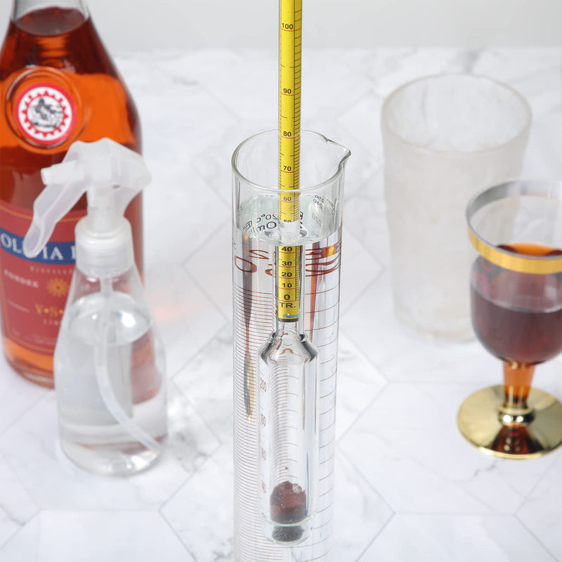 [AUSTRALIA] - Hydrometer Alcohol Meter Test Kit Hydrometer Alcohol 0-200 Proof Digital Hydrometer Alcohol with 1 Glass Cylinder, 1 Brush and 2 Airlock for Proofing Distilled, Alcohol Content Tester 