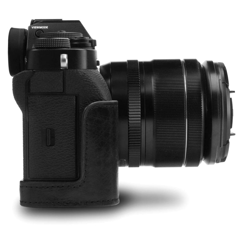 MegaGear MG1550 Ever Ready Genuine Leather Camera Case for Fujifilm X-T3 (XF23mm - XF56mm & 18-55mm Lens) - Black Compact