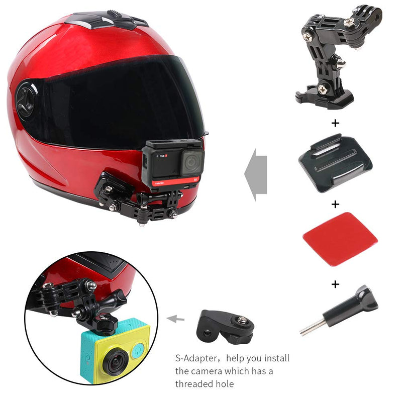 SUREWO Motorcycle Helmet Chin Mount Kits Compatible with GoPro Hero 10 9 8 7 6 5 Black,DJI Osmo Action 2/AKASO/Campark/YI Action Camera,Insta360 Camera and More