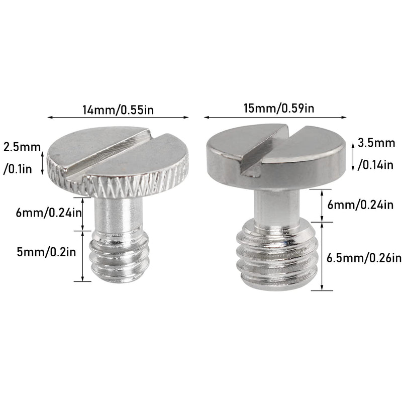 Camera Quick Release Screw LUORNG 3PCS 3/8 Inch and 3PCS 1/4 Inch Camera Quick Release Screw Tripod Screw Adapter Connecter DSLR Camera Rig Accessories