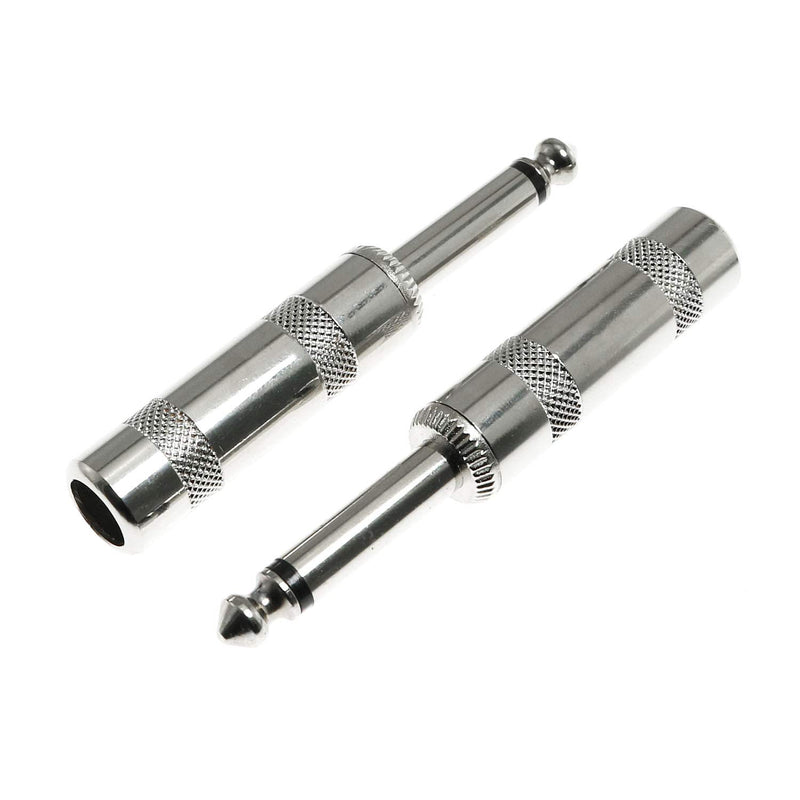 [AUSTRALIA] - Maxmoral 4-Pack 6.35mm(1/4") Mono Audio Male TS Plugs Connectors Set for Speaker Microphone Cable (2pcs Straight +2pcs Right Angle) 