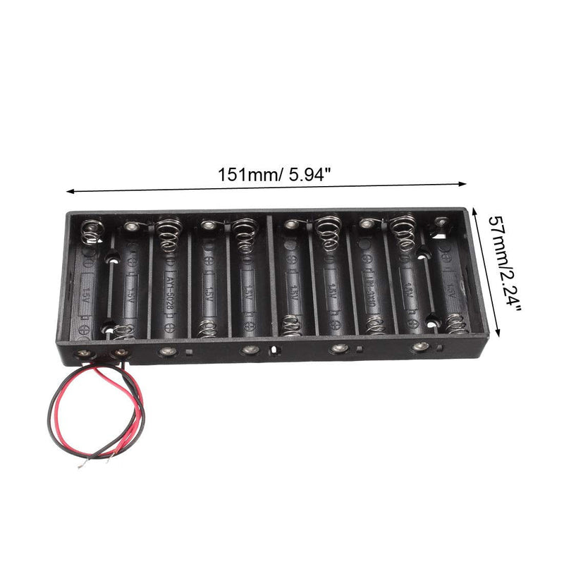 uxcell 10 X 1.5V AA Battery Spring Clip Holder Storage Case Box Wire Leads