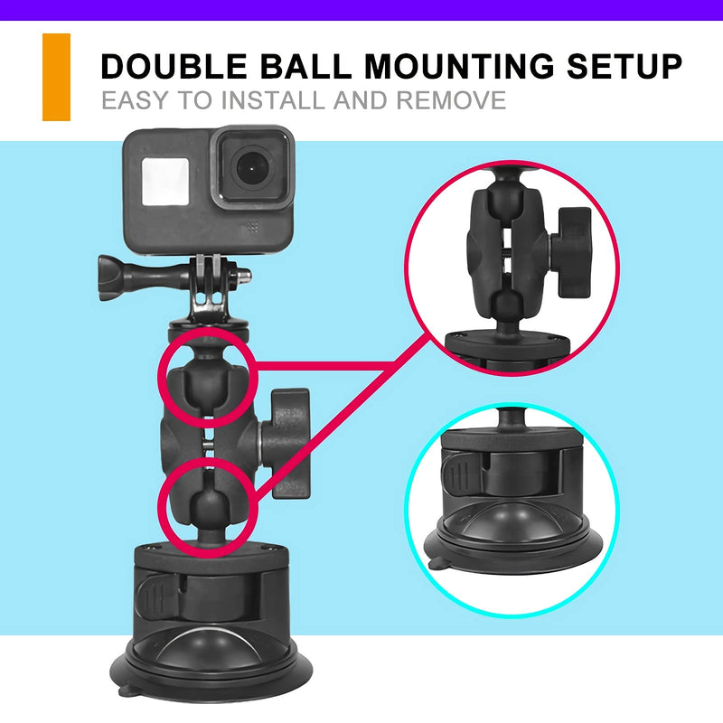 [AUSTRALIA] - Car Windshield Suction Cup Mount for Insta360 ONE X2, ONE X, ONE R, GO 2, GoPro Hero Max Fusin 10 9 Accessories and DJI OSMO Action Camera Dash Cam Holder 