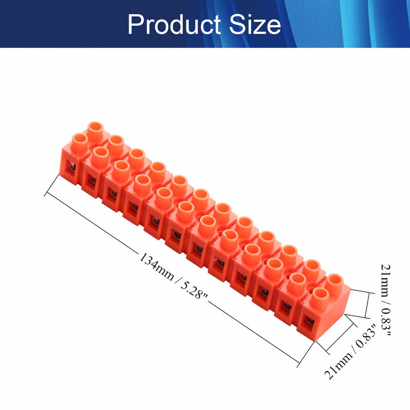 Jutagoss 2 PCS Dual Row Terminal Block H2519-12 Screw Terminal Electric Barrier Strip Block 12 Positions 600V 36A Wire Barrier Block Terminal H2519-12 2PCS
