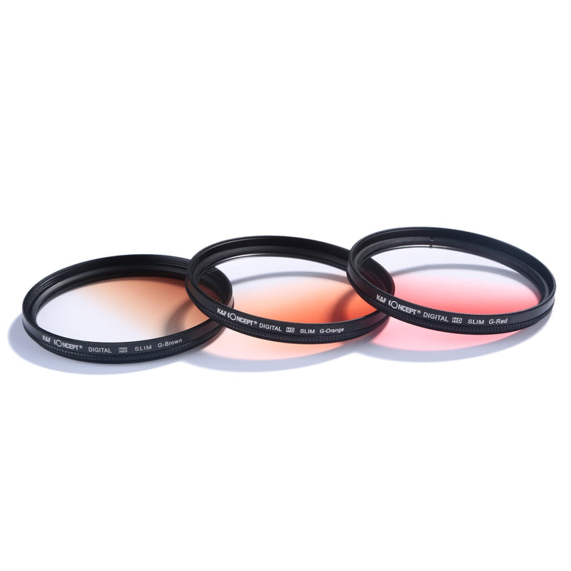 K&F Concept 62mm UV CPL FLD Graduated Filter Lens Accessory 9pcs Filter Kit UV Protector Circular Polarizing Filter + Microfiber Lens Cleaning Cloth + Petal Lens Hood + Filter Bag Pouch