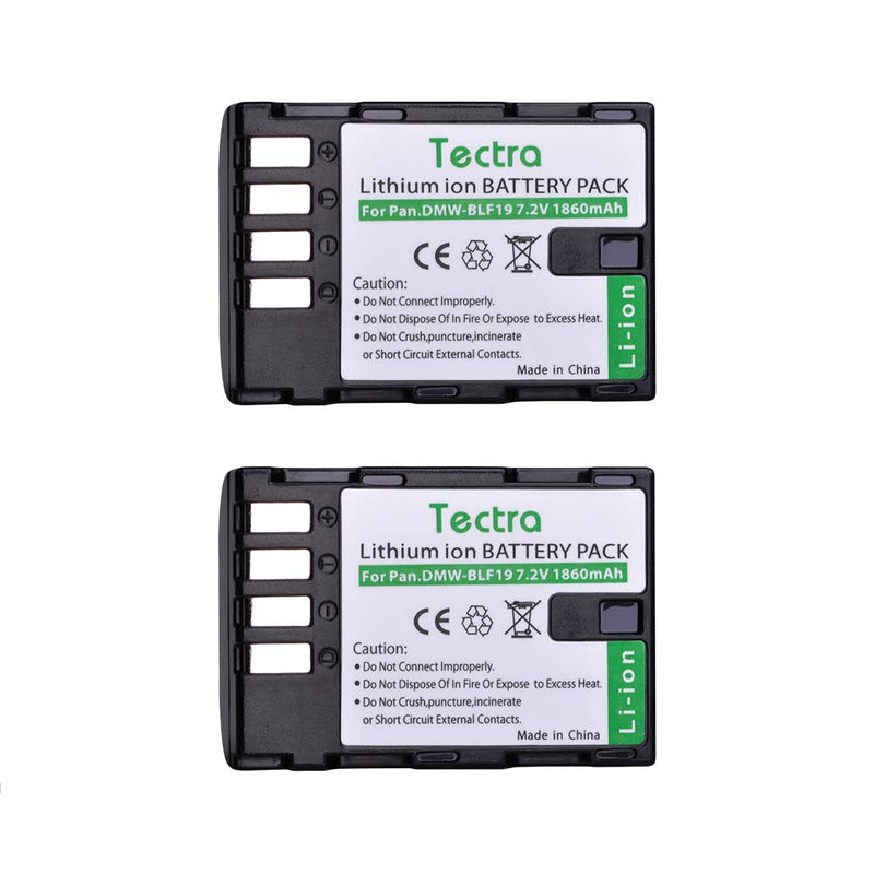 Tectra 2-Pack DMW-BLF19 DMW-BLF19E DMW-BLF19PP Battery and Dual USB Charger for Panasonic Lumix DC-G9 DMC-GH5 DMC-GH3 DMC-GH3A DMC-GH3H DMC-GH4 DMC-GH4H DC-GH5S Digital Camera