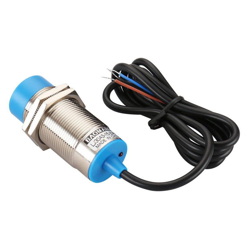 Baomain M30 Non-Embedded Inductive Sensor Switch LJ30A3-15-Z/BY Cylindrical Type DC 10-30V 3 Wire PNP NO(Normally Open) CE