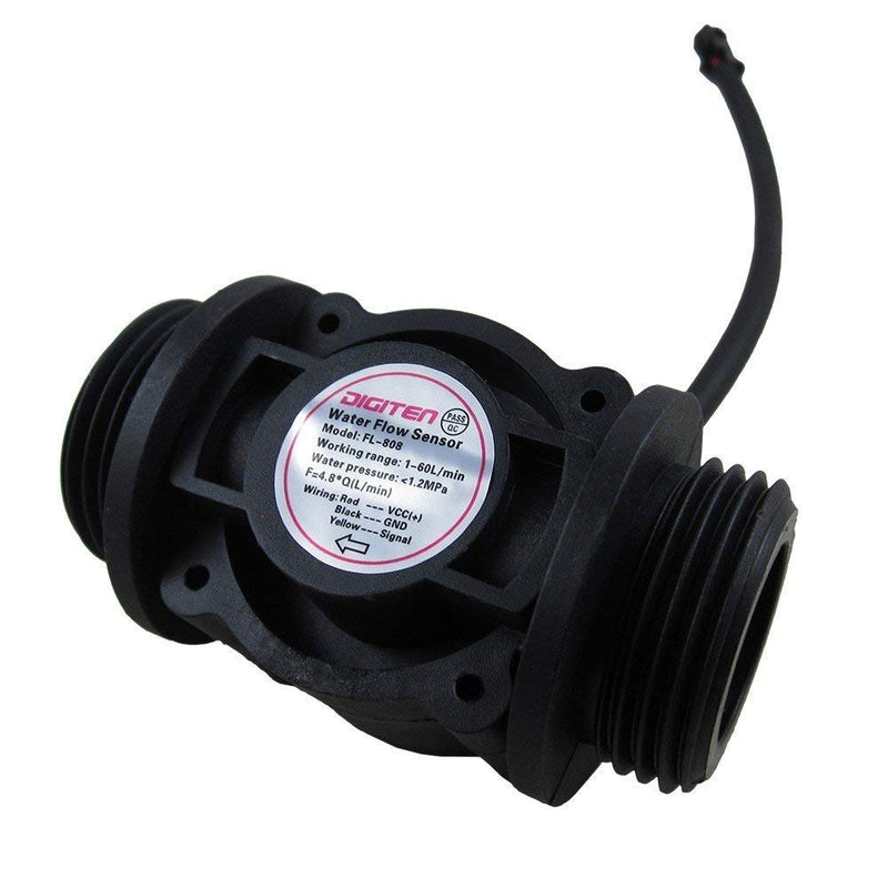 DIGITEN Water Flow Control LCD Display+G1"Flow Sensor Meter