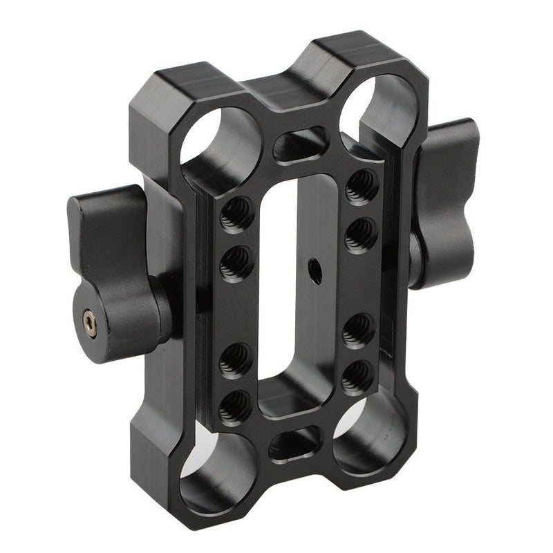 CAMVATE 15mm Rod Offset Raiser Clamp for Shoulder Rig Railblock System (Black Thumbscrew)