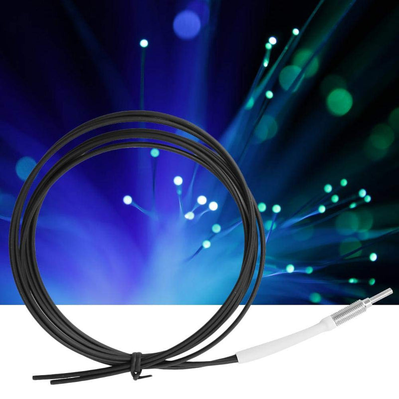 Optical Fiber Sensor, 1m Length Light Sense Diffuse Reflective Digital Fiber Optic M6 Probe Sensor Cable Line with Gasket Nut for Measuring Optical Signal