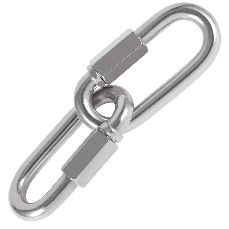 ZOENHOU 3 Pack 12mm M12 Quick Link, 2497 Lbs Stainless Steel Threaded Chain Connector Heavy Duty D Shape Locking Repair Link for Backpack DIY Accessories M12 3 PCS