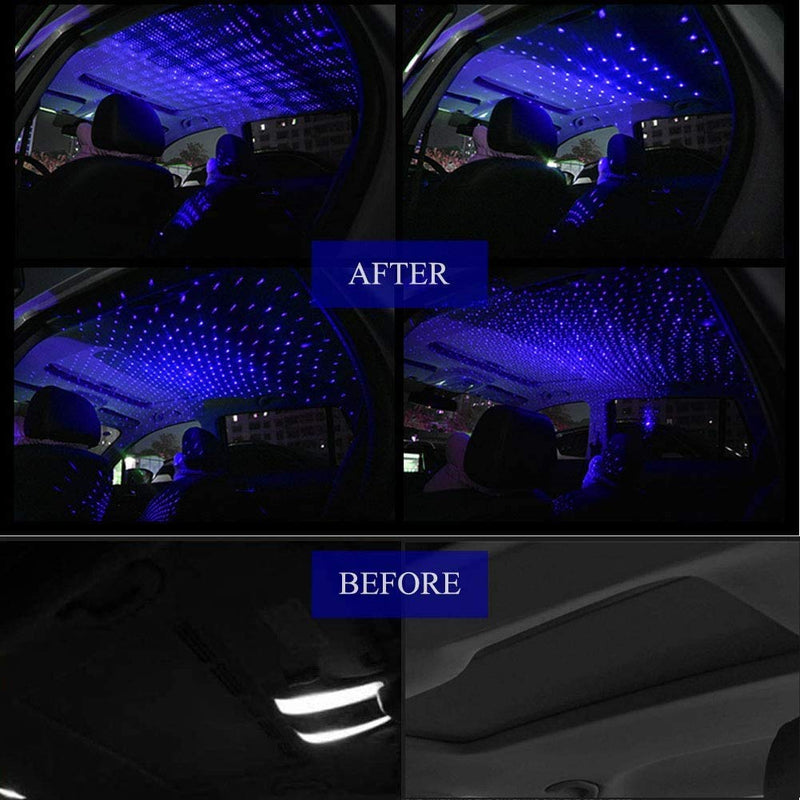 LEDCARE Car Roof Star Night Light, Portable Adjustable USB Flexible Interior LED Show Romantic Atmosphere Star Night Projector for Cars,Bedrooms,Parties,etc (Blue) Blue