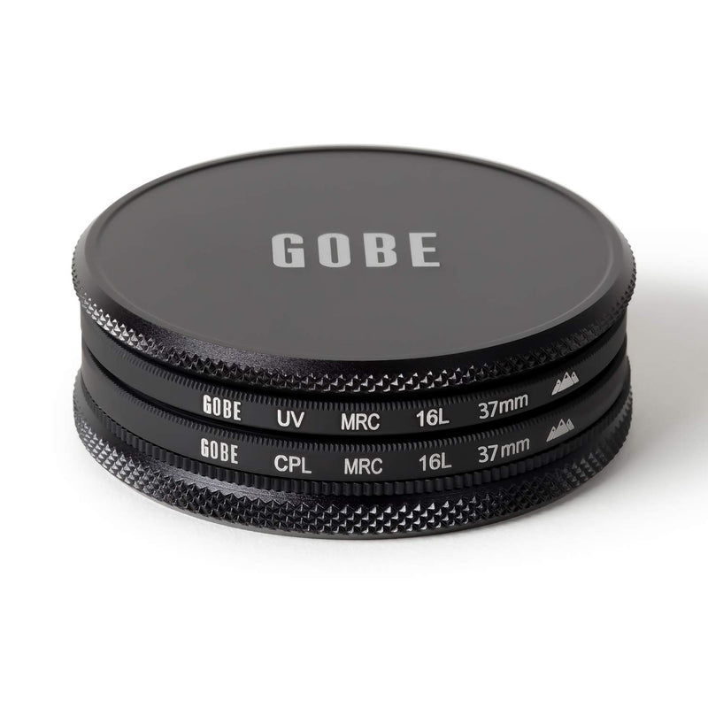 Gobe 37mm UV + Circular Polarizing (CPL) Lens Filter Kit (3Peak)