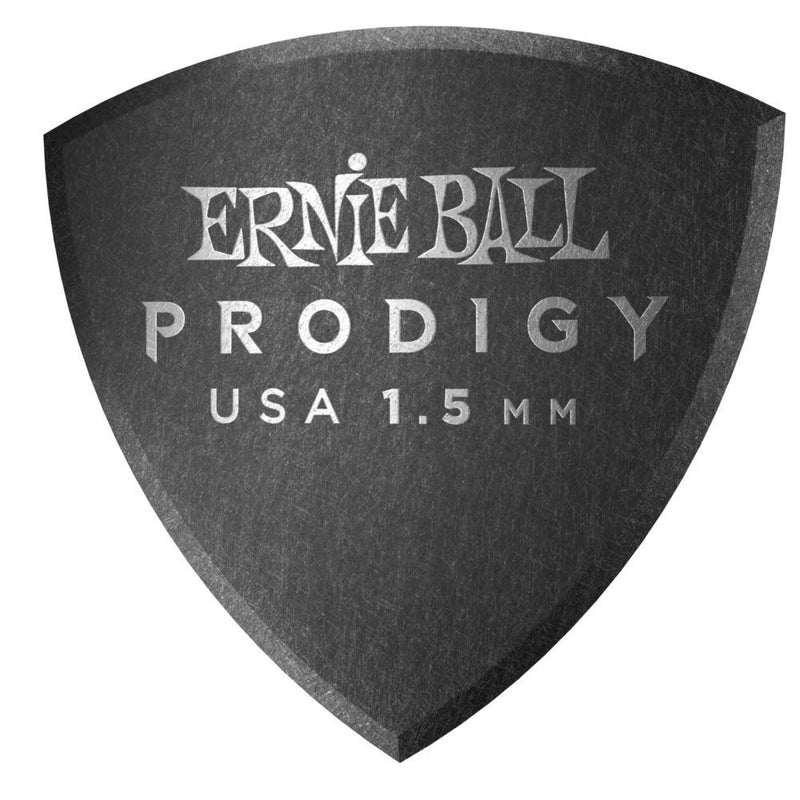 Ernie Ball Prodigy Guitar Picks, Large Shield, Black 1.5mm, 6-pack (P09332) Black (1.5mm)