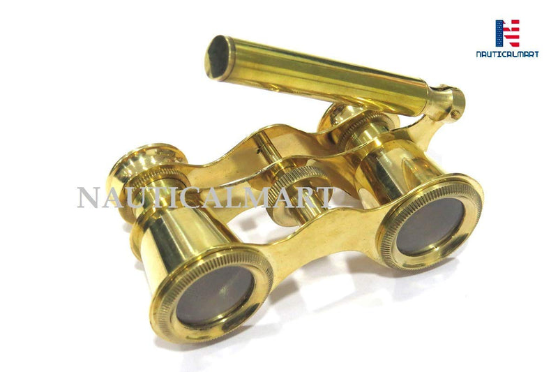 Brass Opera Binocular with Handle - Theater Glasses Gift for Adults Women Kids by NauticalMart