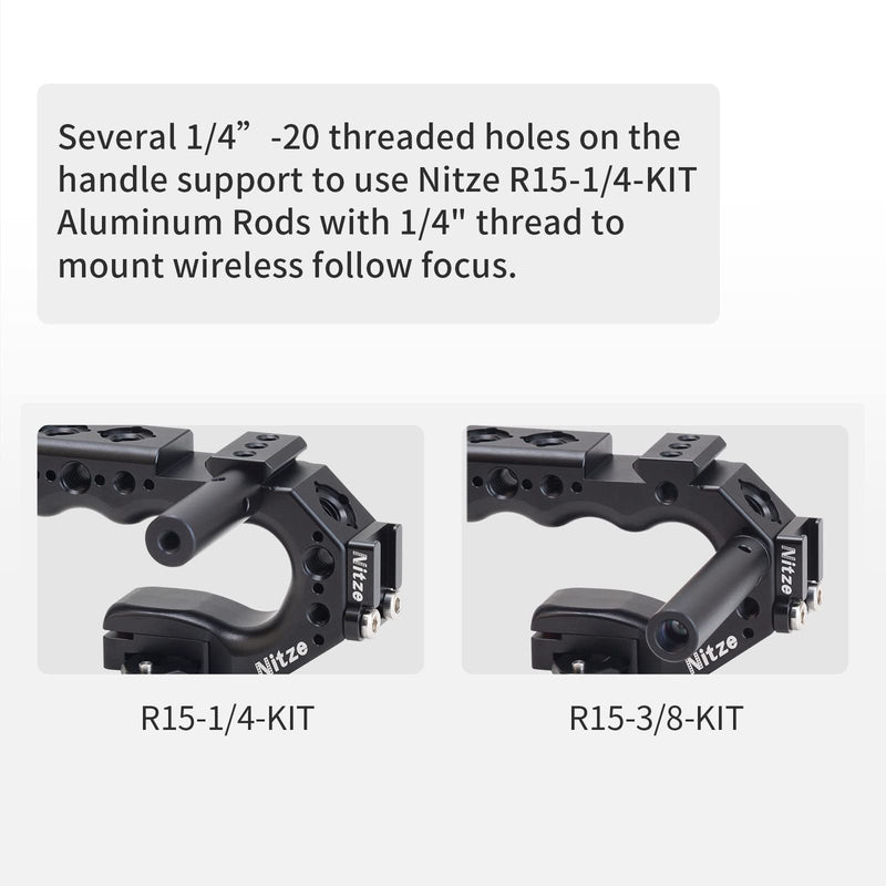 Nitze Stinger Handle Universal Camera Top Handle with Built-in QR NATO Clamp - PA28-A PA28-A (Aluminum Alloy Version)