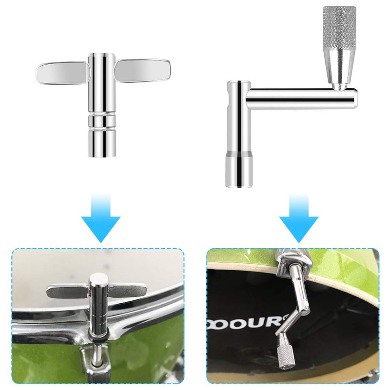 Dadabig 7 Pack Drum Key, Drum Tuning Key Continuous Motion Speed Key 6 x T-type Drum Wrench and 1 x Z-type Drum Wrench Percussion Instruments Parts for Drummers