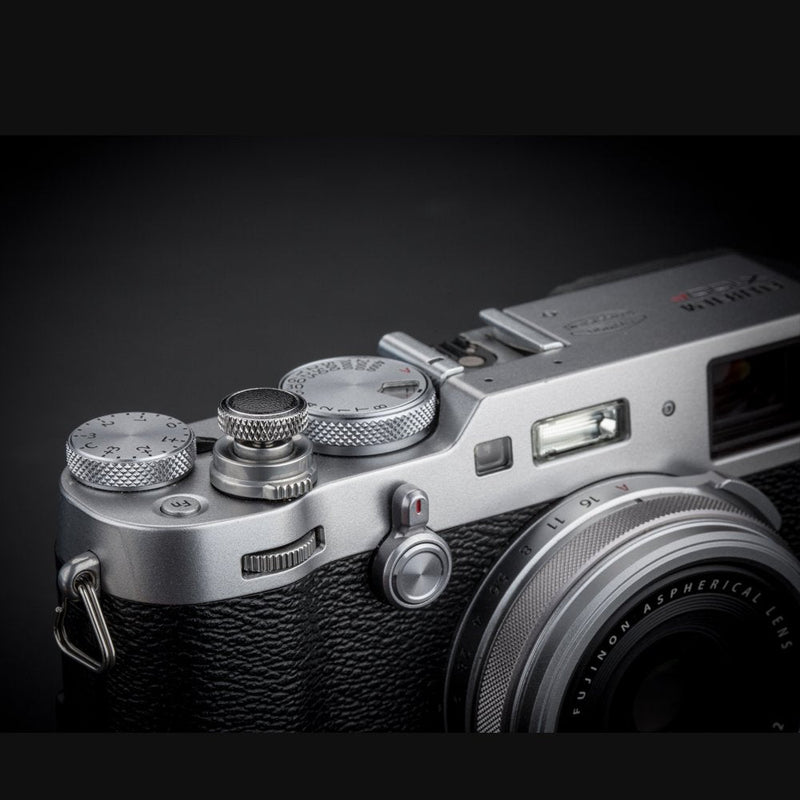 Camera Soft Release Button JJC Shutter Button for Fuji Fujifilm X-E4 X-T4 X-T3 X-T2 X-T30 X-T20 X-T10 X-PRO3 X-PRO2 X-PRO1 X100V X100F X100T X100S X-E3 for Sony RX10 IV III RX1RII RX1R RX1-2 Types Silver+Red&Black