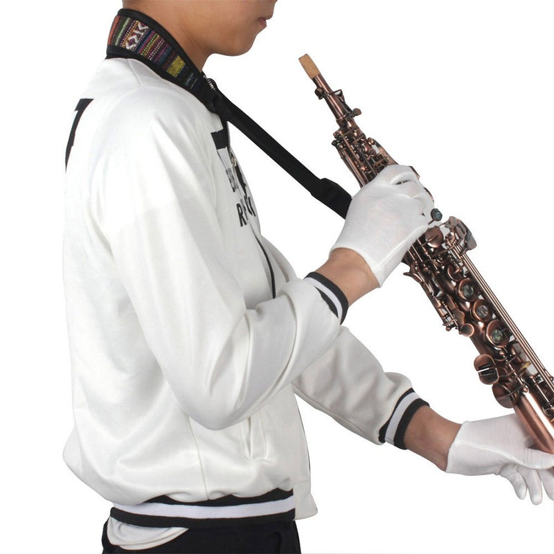 Mowind Adjustable Saxophone Sax Neck Strap Cotton Padded with Hook Clasp Saxophone Accessories