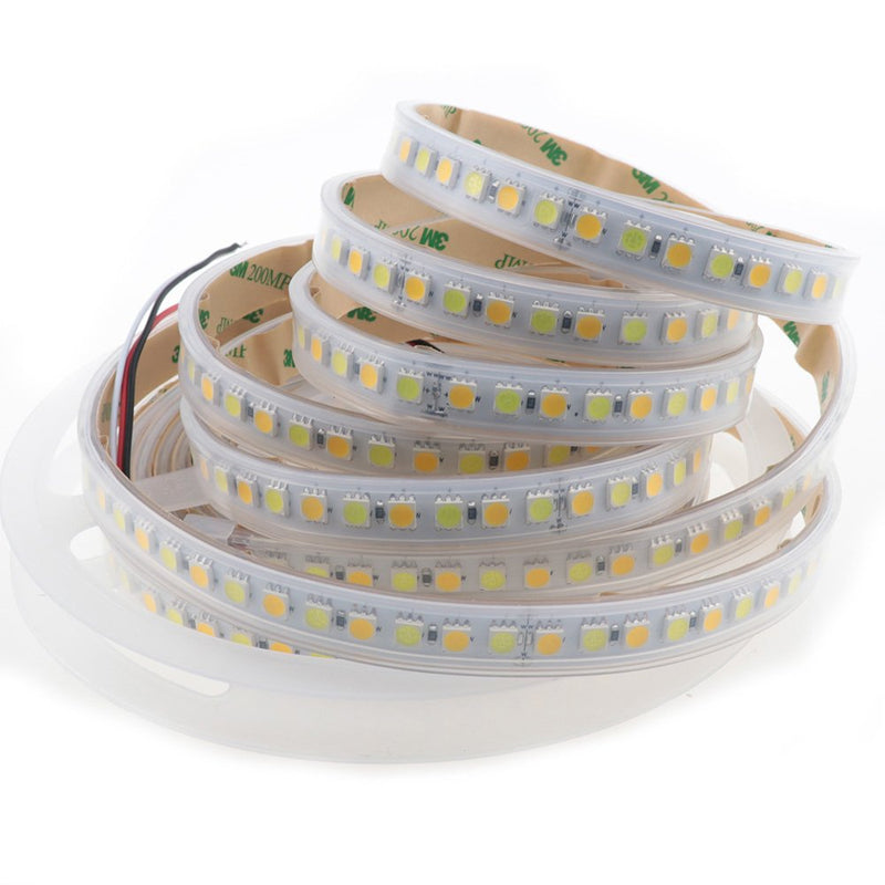 [AUSTRALIA] - LEDENET Super Bright 2800K-7000K Bi-Color Dual White Flexible 5050 LED Strip Warm Cold Combo Color Temperature Adjustable DC 24V 600LEDs Ribbon Lamp 16.4ft in Silicone sleeving Outdoor Lighting 