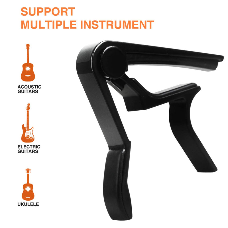 Guitar Capo for Acoustic and Electric Guitar,6-String Acoustic & Electric Guitar Capo, Tontomtp Guitar capo(Black)