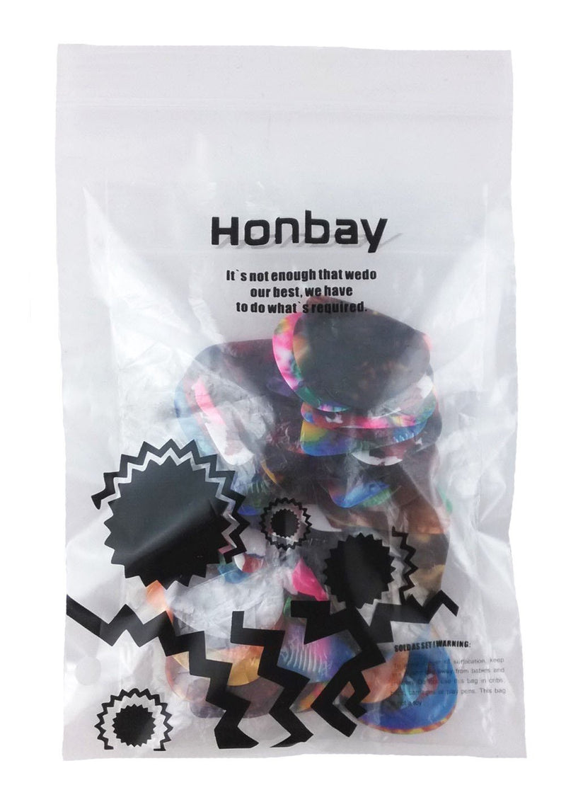 Honbay 100pcs 0.46mm Colorful Guitar Picks for Guitar, Ukulele, Bass