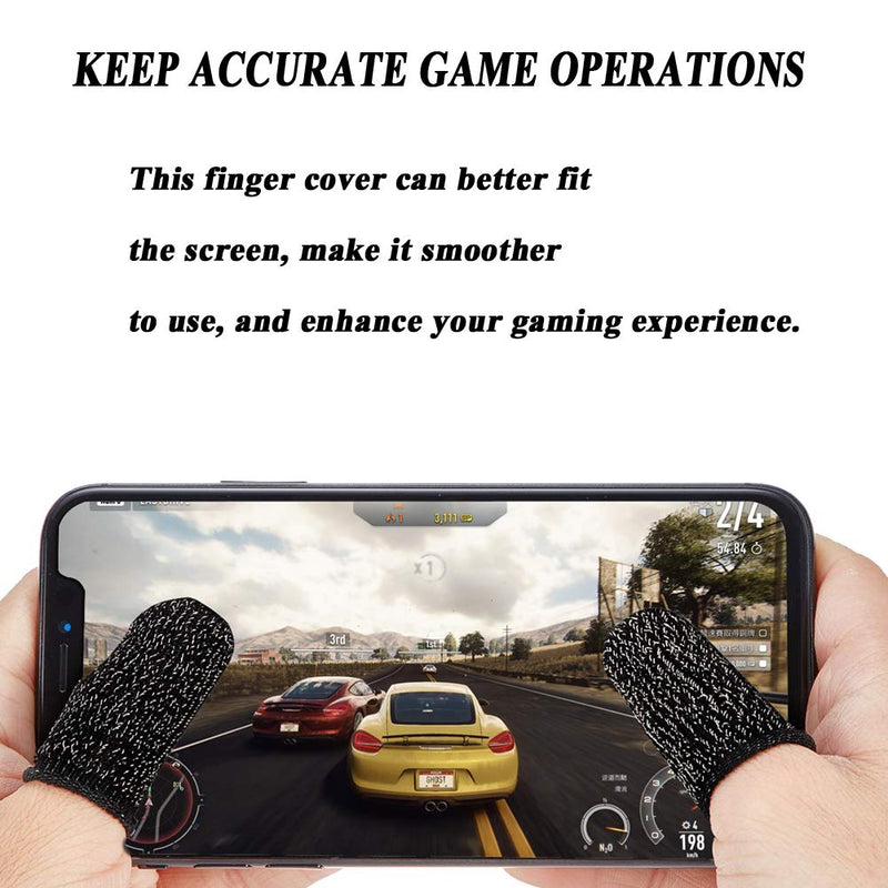 ACKLLR 8 Pack Mobile Game Controller Finger Sleeve, Anti-Sweat Breathable Touch Screen Sensitive Shoot Aim Keys Finger Set Compatible with PUBG Mobile, Rules of Survival, Android iOS Joysticks Tablet