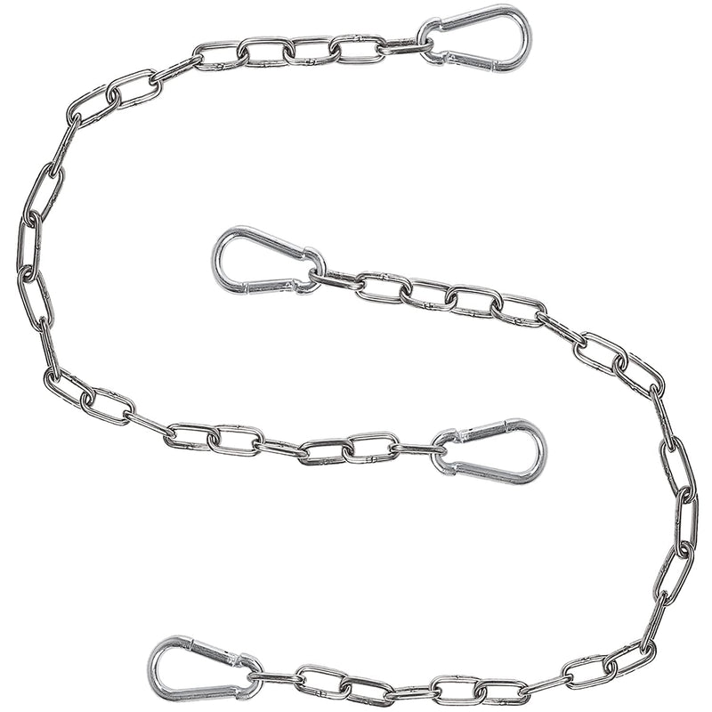 Hammock Hanging Chain 2PCS Porch Swing Chain Hanging Chair Chain with 4 Carabiners Hammock Chair Hardware for Indoor Outdoor Playground Hanging Chair Hammock Chair Punching Bags(23") (2) 2