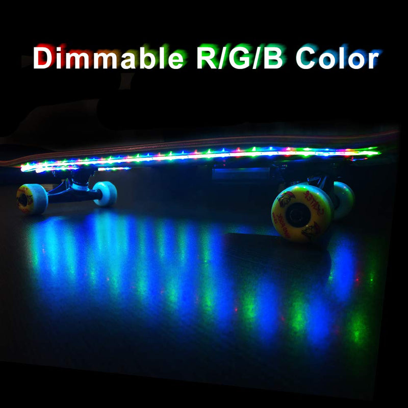 [AUSTRALIA] - DANCRA LED Strip Light Battery Powered R,G,B Color Changing Flexible LED Strip with 3-Key Controller Underglow Light for Skateboard, Scooter, Longboard, Party, Kids Room Decor（2×2.62ft） R+g+b Battery Powered 