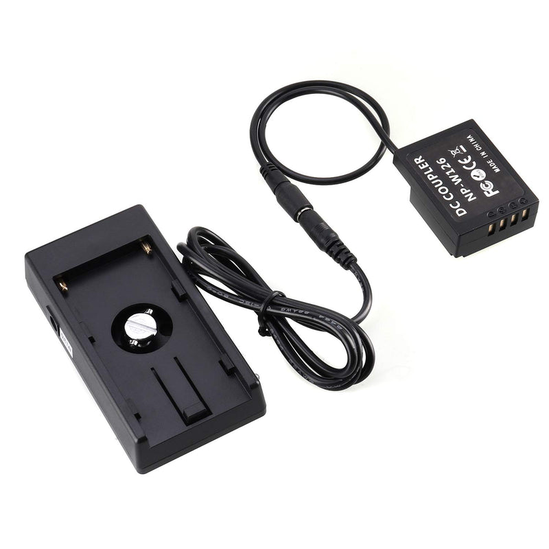 Foto4easy NP-W126 Dummy Battery with NP-F970 Battery Plate Power Adapter for Fuji Camera X-A1 X-A2 X-A3 X-E1 X-E2 X-M1 X-Pro X-T1 X-T2 X-T10