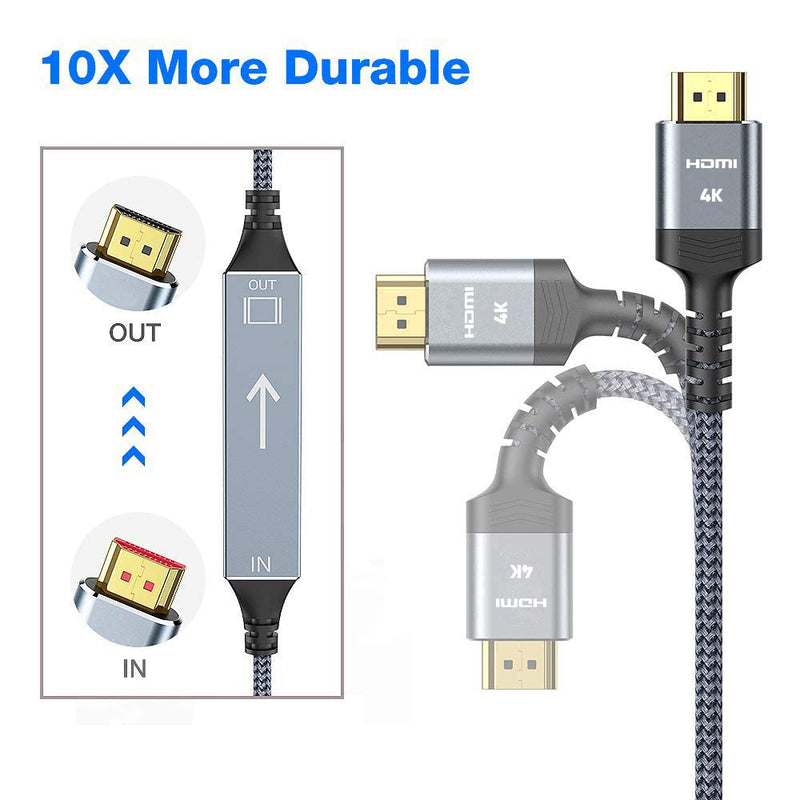 [AUSTRALIA] - 4K60HZ Long HDMI Cable,Highwings 40FT 4K@60Hz HDMI Braided Cord-Supports (4K 60Hz HDR,Video 4K 2160p 1080p 3D HDCP 2.2 ARC-Compatible with Ethernet Monitor PS4/3 4K Fire Netflix 40 feet Grey 