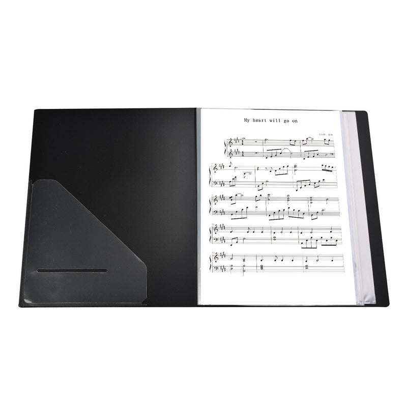 Music Folder Piano Score Folder MusicFolder Storage Holder,A4 Size Folder,40 Pockets,Musician Recommended Sheet Music Folder black-instrument