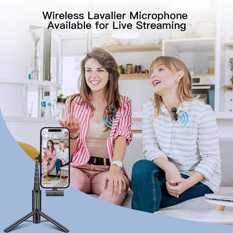 [AUSTRALIA] - Leettus 2pcs Lavalier Wireless Microphone for iPhone iPad, Wireless Microphone for Video Recording, Game Live Streaming, Interviews, YouTube, TikTok, Vlog 