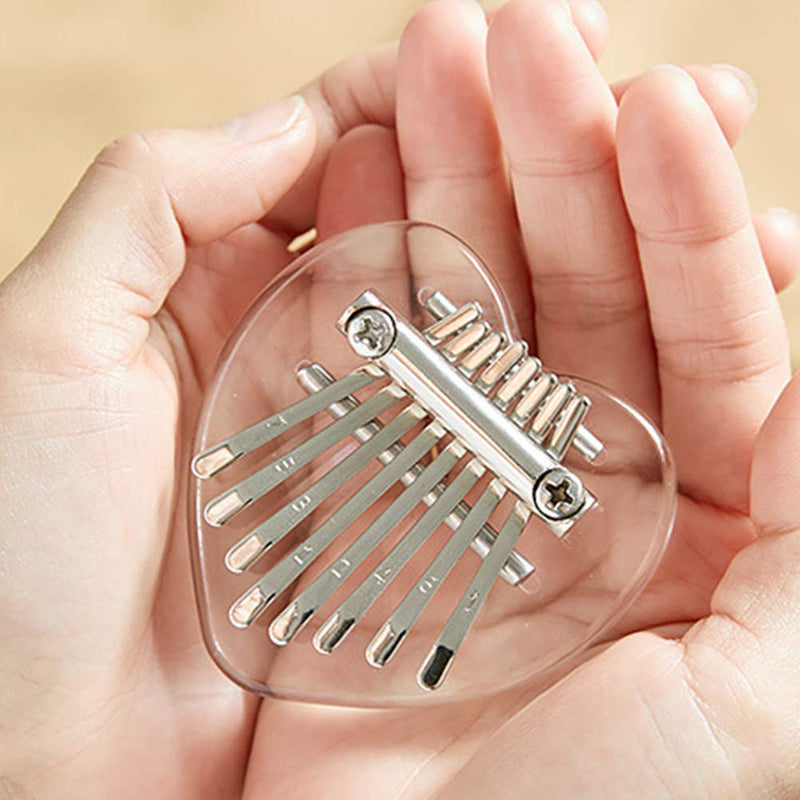 ller76 Cute Pocket Mini Kalimba, 8 Keys Thumb Piano, Beginner Musical Instrument heart