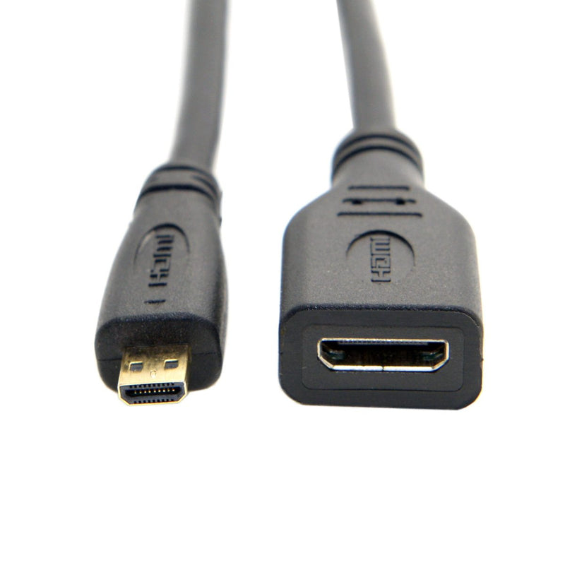[AUSTRALIA] - CY Micro HDMI 1.4 Male Type D to Mini HDMI 1.4 Female Type C Extension Cable for Laptop PC HDTV 10cm 