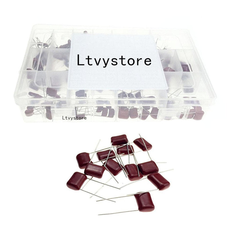 Polypropylene Capacitor Kit, 400V and 630V CBB Metallized Polypropylene Film Capacitors Assorted Assortment Box Kit Set, Range 10nF ~ 68nF /0.01uF ~ 0.068uF,Pack of 180, by Ltvystore