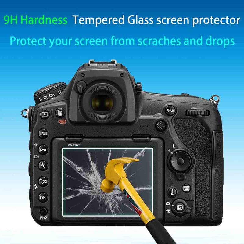 Screen Protector for Nikon D850 Top PET + LCD Glass [2+2Pack], ULBTER 0.3mm 9H Hardness Tempered Glass Screen Saver Anti-Scrach Anti-Fingerprint Anti-Bubble