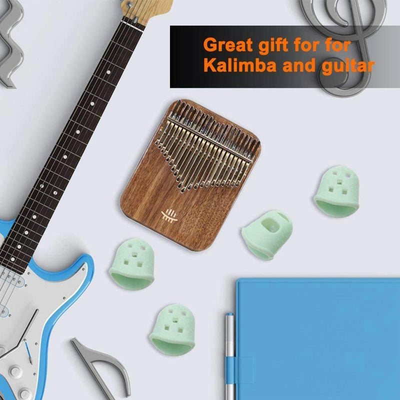 MUPOO Guitar Kalimba Finger Protectors, Soft Finger Protector Tip Thumb Picks For Beginners Kids Adult, 8PCS