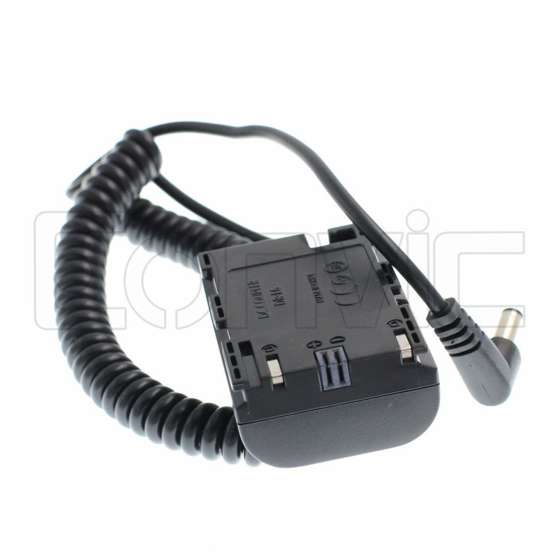 Eonvic DC LP-E6 Dummy Battery Adaptor Power Coiled Cable for for Canon 5D3 5D2 7D 60D