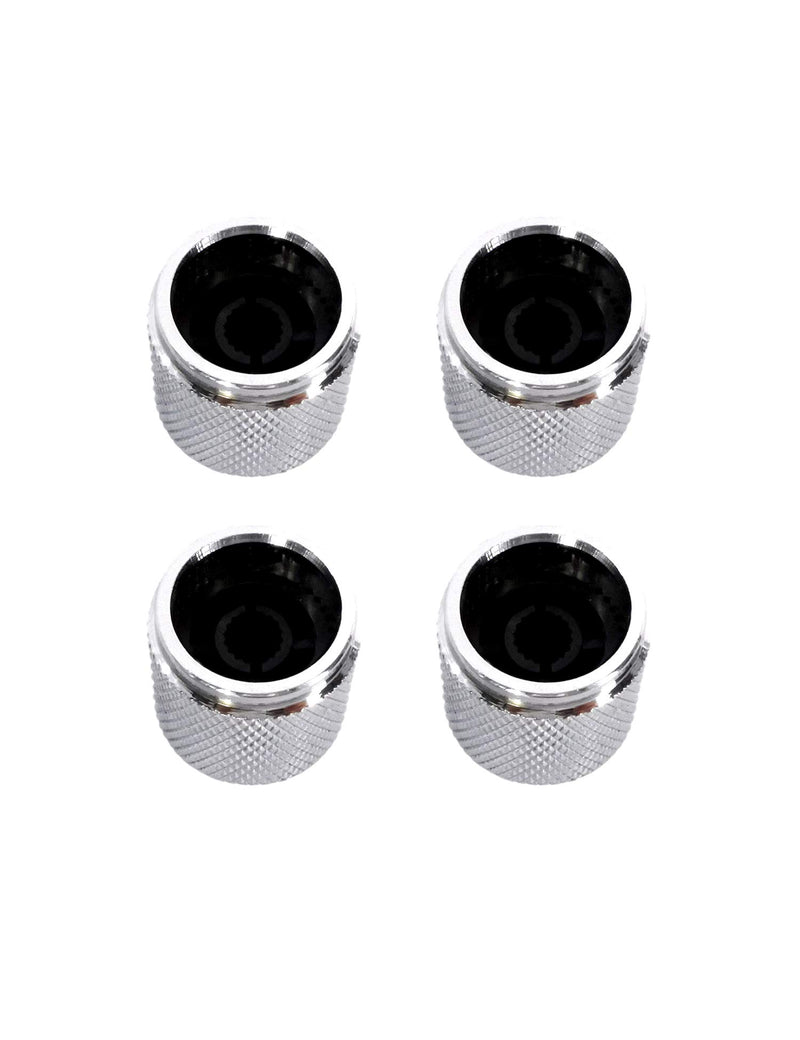 Metallor Knurled Chrome Silver Metal Guitar Tone or Volume Control Knobs 20mm Diameter Dome Style Compatible with Tele Telecaster Style Electric Guitar or Bass Set of 4Pcs.