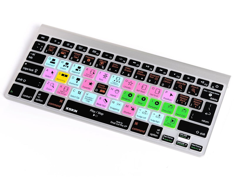 XSKN Final Cut Pro X Shortcut Silicone Keyboard Protective Cover Skin Compatible for Apple MacBook Air 13, Pro 13 15 17 Inch (2015 Version and Earlier), US & EU Layout