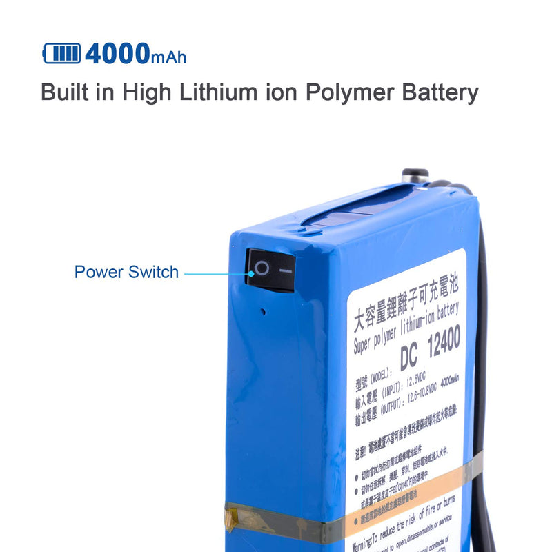 ABENIC DC 12V 2A (24W) 4000mAh Super Rechargeable Protable Li-ion Lithium Battery DC12400 Blue