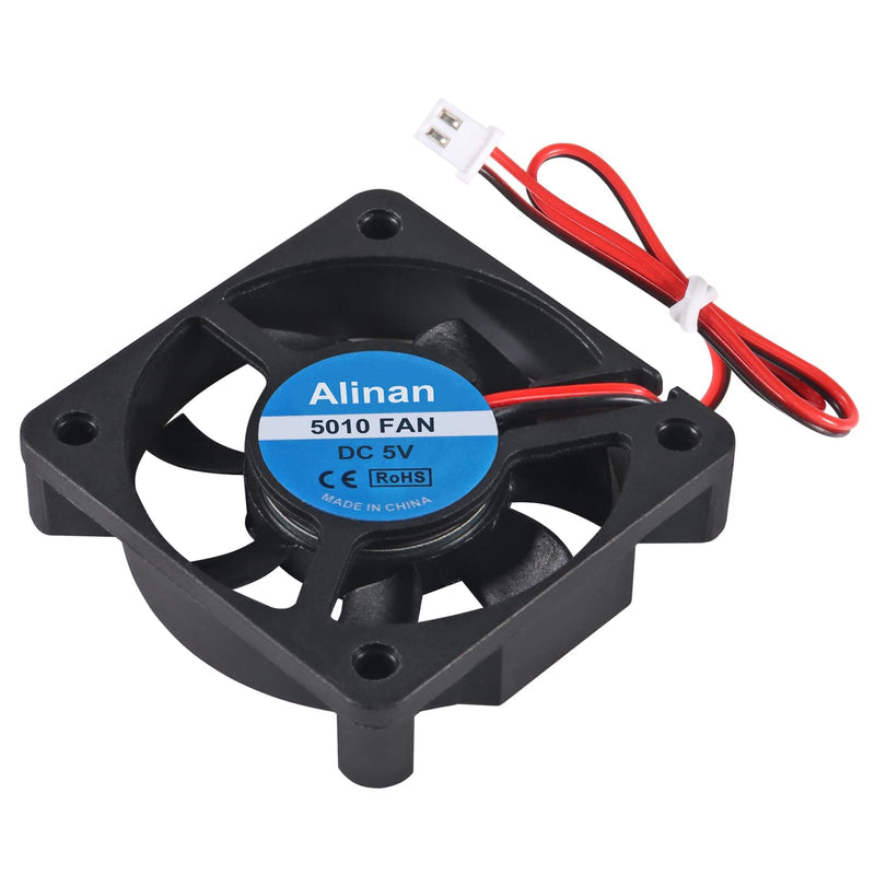 Alinan 6pcs 5010 5V Cooling Fan 50mm Silent Cooling DC 5V 0.08A Silent Quiet DC Brushless Cooling Fan 3D Printer Cooling Fan with 2Pin Wire Dual Ball Bearing Computer Fan 6