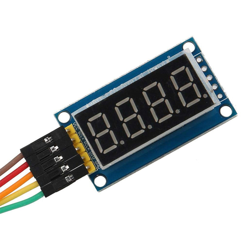 0.4In 4-Digit Tube LED Segment Display Module 74HC595 Drive Chip Tube Clock Display 3.3V-5V Common Anode