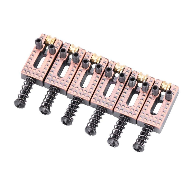 Saddle for Electric Guitar, 6 Roller Bridge Saddles for Fender Strat Tele Electric Guitar 4 colors(Red)