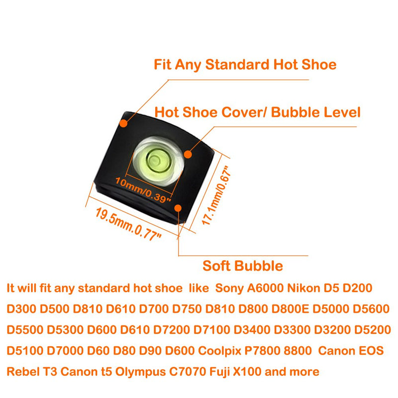 [AUSTRALIA] - Camera Level Hot Shoe Level Hot Shoe Cover Flashlight Bubble Level Protector Compatible with Sony A6000 Nikon D5 D200 D300 D500 D810 D610 D700 D750 