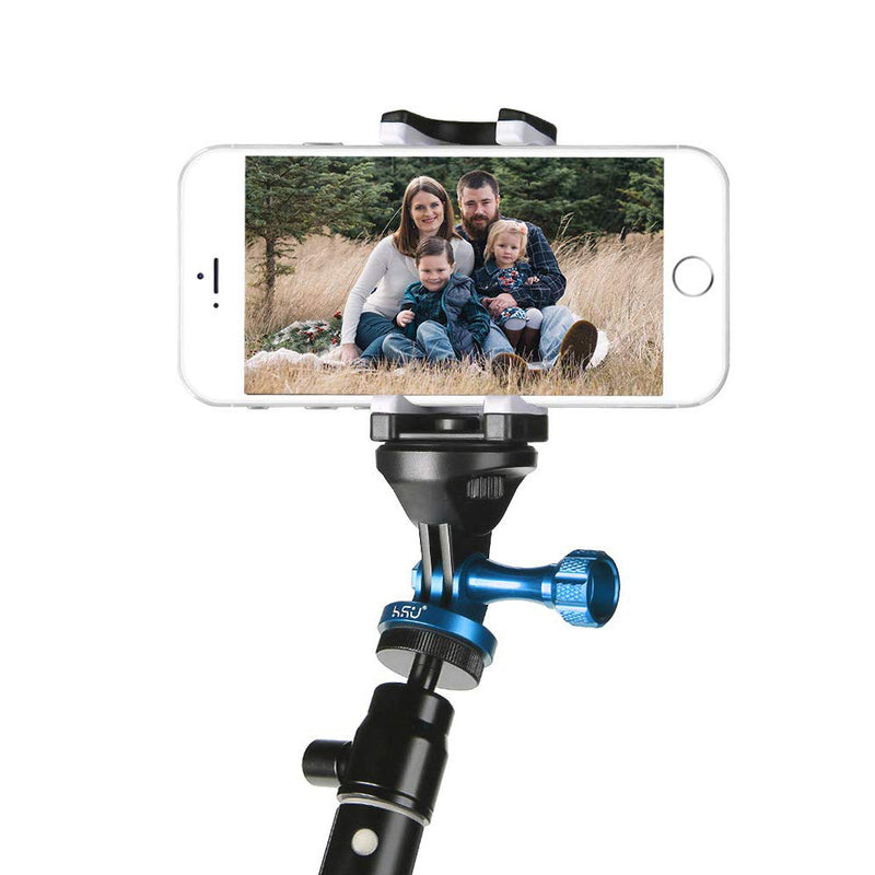 [AUSTRALIA] - HSU Aluminum Alloy Metal GoPro Tripod/Monopod Mount with Aluminum Thumbscrew for GoPro Hero 10, 9, 8, 7, 6, 5, 4, 3+, 3, 2, 1 HD, AKASO Campark and Other Action Cameras (Blue) Monopod Mount + Thumbscrew (Blue) 