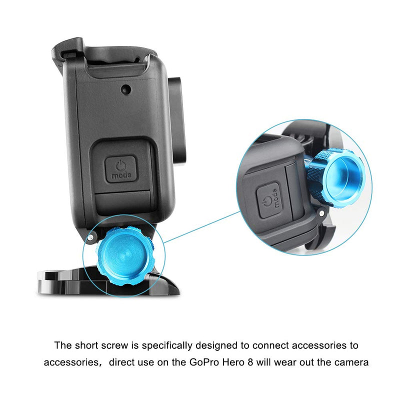 HSU Aluminum Thumbscrew Set + Wrench for Gopro Hero 10,9, (2018),Hero 8,7,6,5,4,3+,3,2,1, Gopro Session, AKASO Campark and Other Action Cameras (Blue) Thumbscrew Set + Wrench(Blue)